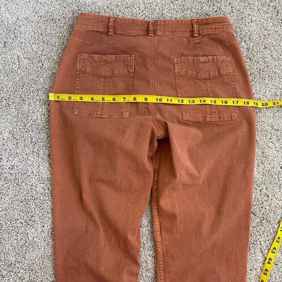 Anthropologie The Wanderer Chino Pants Burn Orange Size 28 Cotton Linen - Picture 12 of 15
